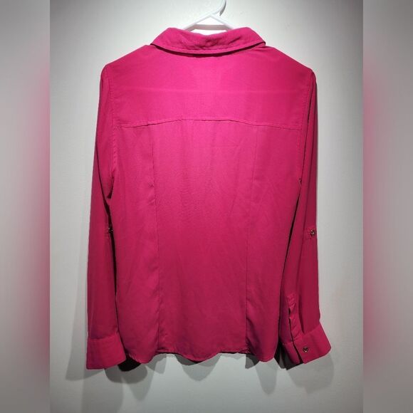 Michael Kors spicy pink zippered shirt - Picture 3 of 7